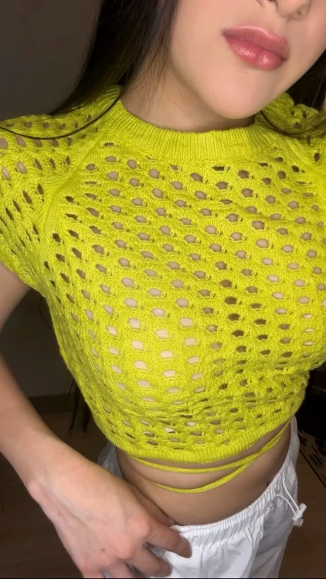 Open Knit Crop Top