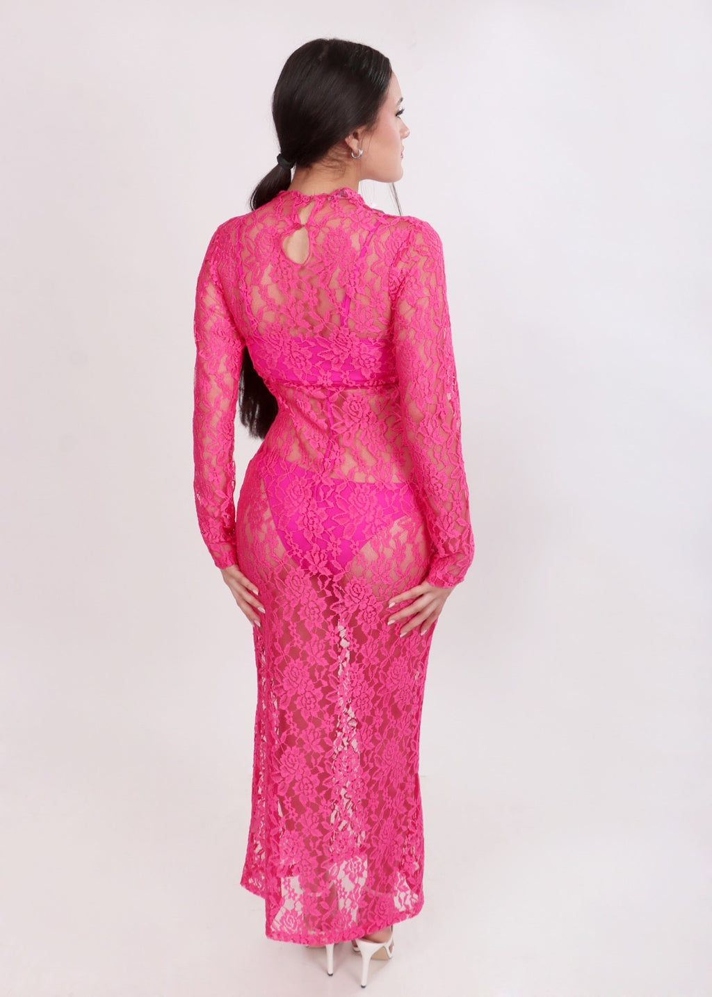 awaken my love blush pink long sleeve lace maxi dress Lovely Black Dress - Maxi Dress - Lace Dress - Gown