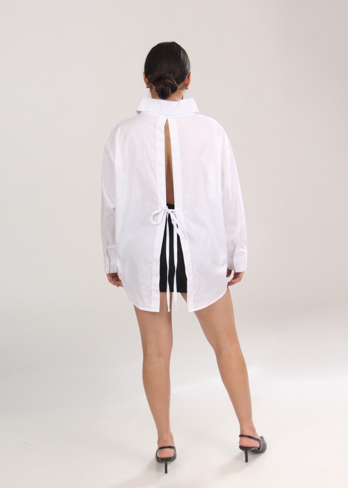 OverSized Open Back Button Up