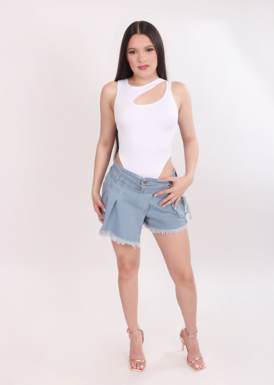 High waist Cargo Skort